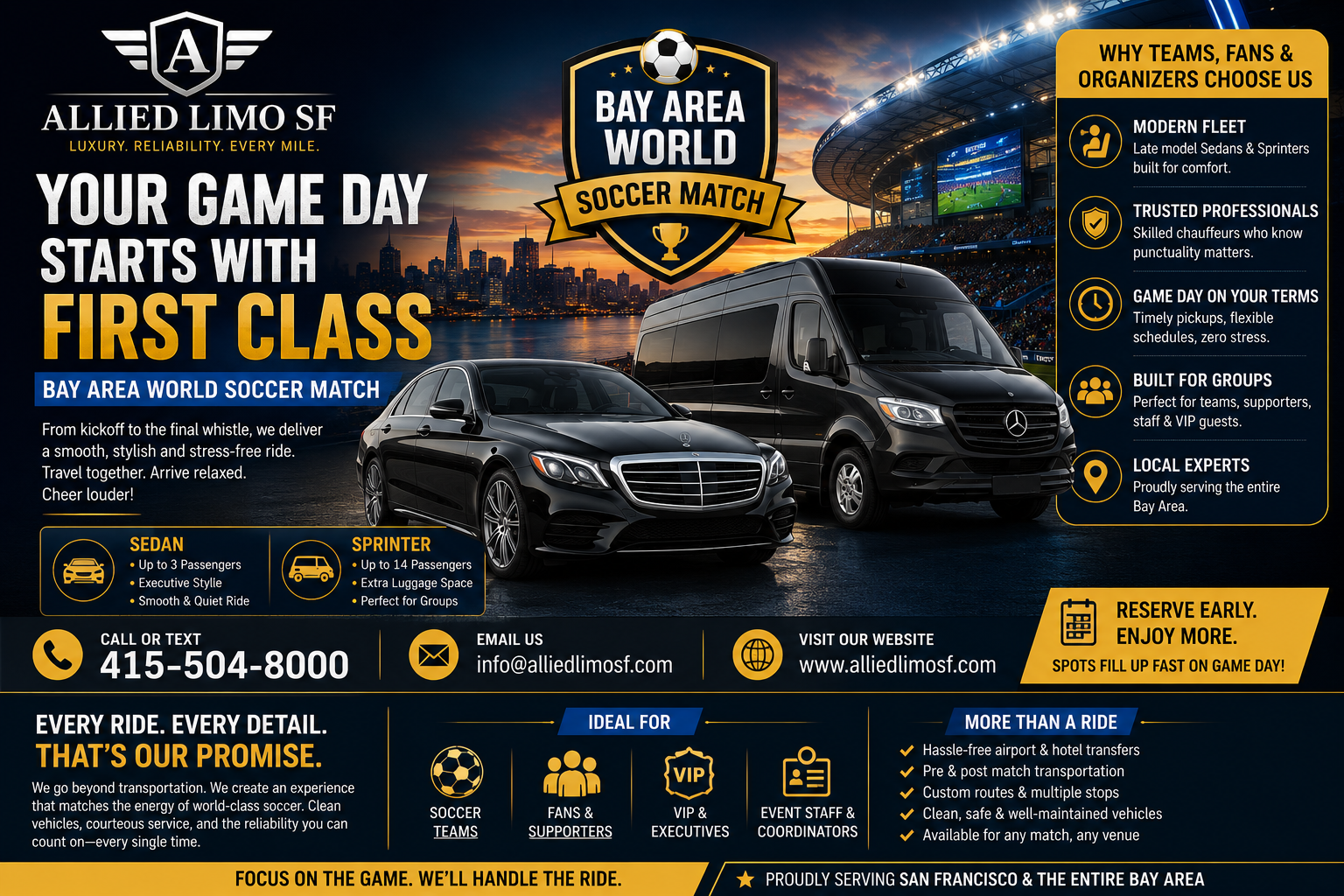 Bay Area FIFA World Cup 2026 Transportation & Limo Service | Allied Limo SF